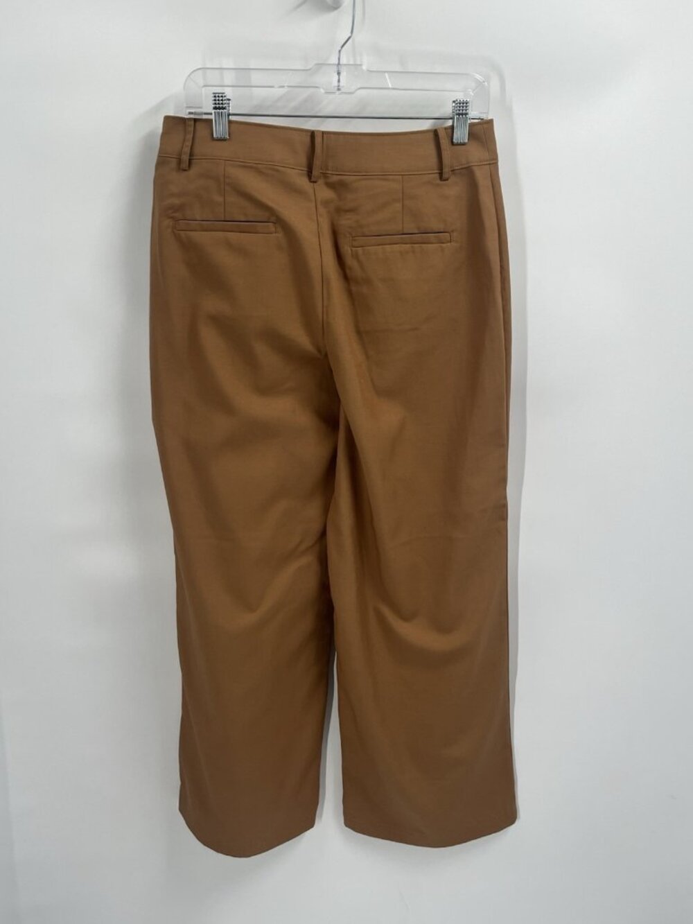 Loft Wide Leg Brown Pants Sz 8 P NWT Lyocell Cotton Business Casual Miminalist - Picture 2 of 5